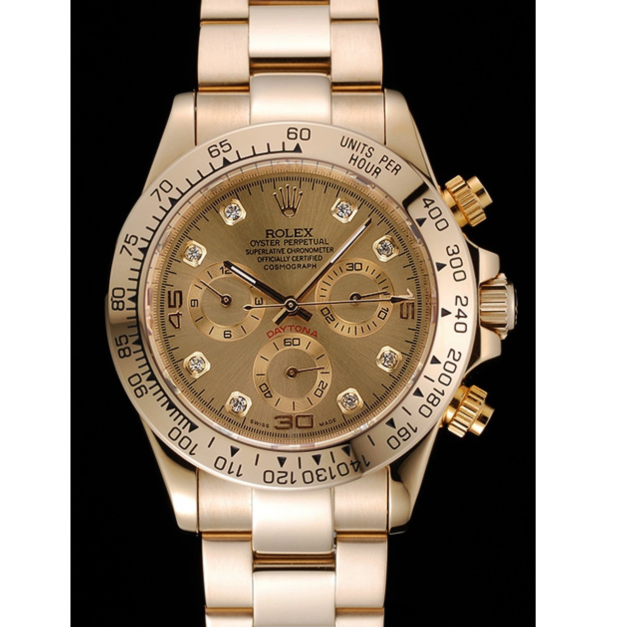 Rolex aaa copy Dial Bracelet Brown Cosmograph Rolex 1454245 Case Diamond Gold Daytona And Numerals 0613